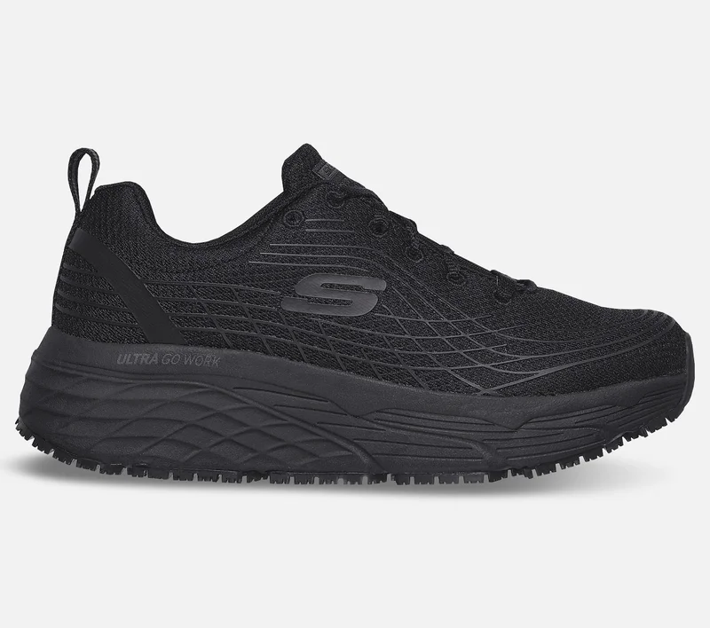 Skechers Work: Max Cushioning Elite SR, str. 38 - Dame, sort - Skridhæmmende arbejdssko med Memory Foam