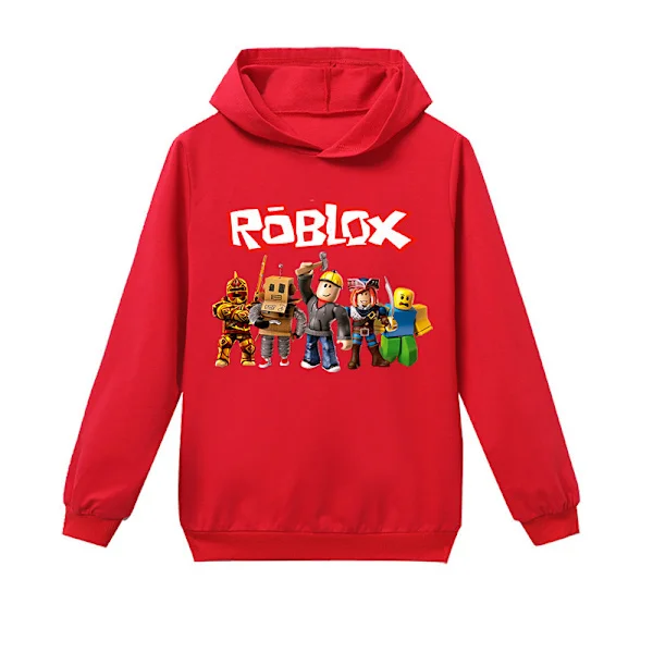 Roblox Hoodie för Barn Ytterkläder Tröja grå grå grå grå 120 cm grey[ZHE]