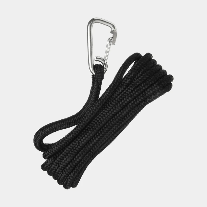 Landvasten met gesplitste karabijnhaak NOCK Marstrand Klick&Go, 24-gevlochten polyester, Ø14 mm, 6 meter, zwart