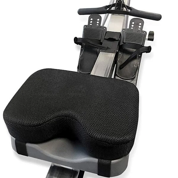 Rowing Machine Seat Cushion, with Custom Memory Foam, Washable Cover and Straps - Rowing Machine Seat Alternative - Rowing Accessories
