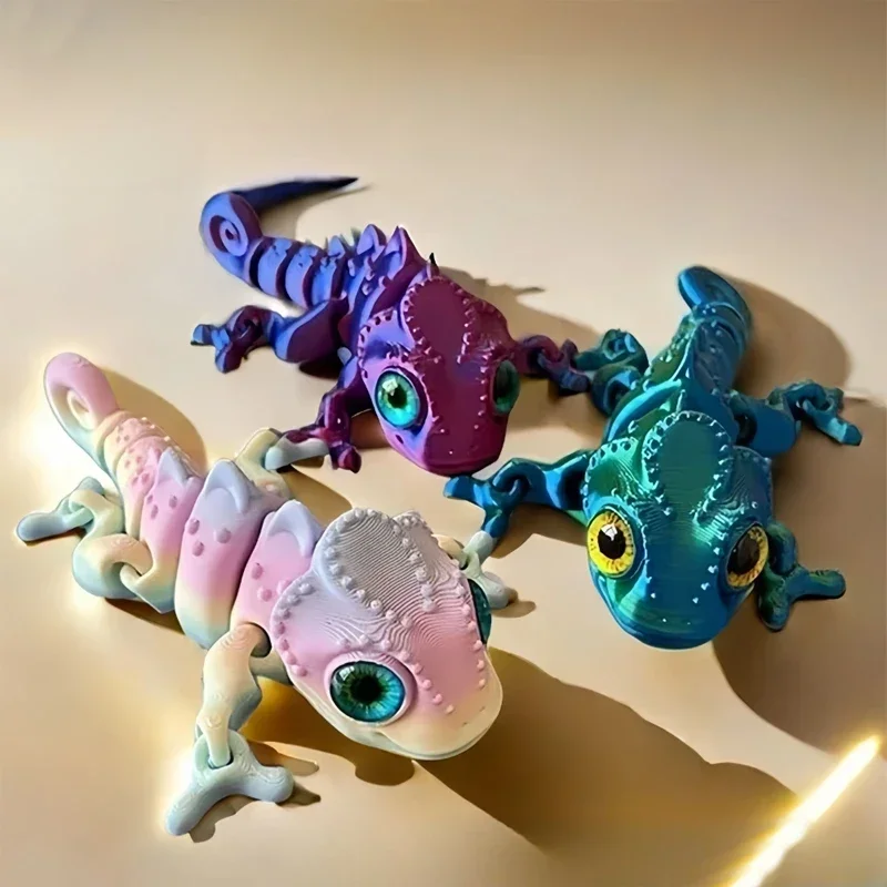 AliExpress - Neue 3D-Druck Chamäleon-Figuren Mehrgelenkige bewegliche Simulationsaugen für Wohnaccessoires Kinder Geschenk Raumdekoration 3D Rank