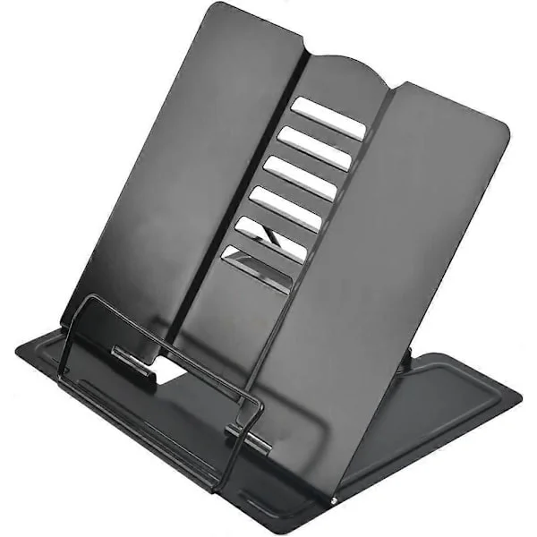 Ergonomiskt dokumentställ, justerbart bokställ i metall med flyttbara klämmor, halkfri design för tjocka böcker och enstaka ark, portabelt lässtöd