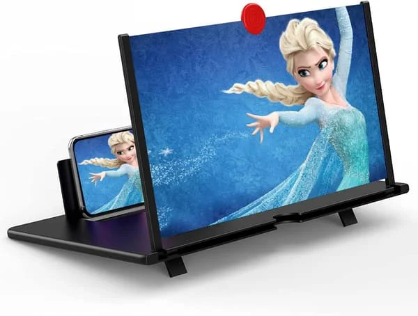 2025 Senaste Modell 18" Skärmförstorare – 3D HD Mobiltelefon Förstoringsskärm Projektor för Filmer Videor och Spel – Vikbar Ph