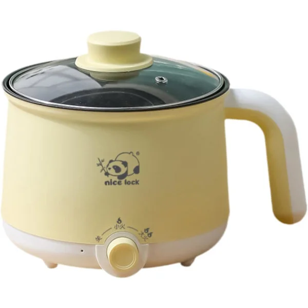 Mini elektrisk riskoker med håndtak i rustfritt stål, mini reisekomfyr, ramenkomfyr for suppe, havregryn, steking av pasta, egg, uten dampkoker