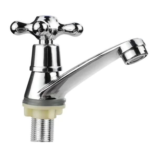 Cold Water Faucet for Bathroom, Modern Basin Mixer, Cross Handle Design for Bathroom and Kitchen Sinks, G1/2