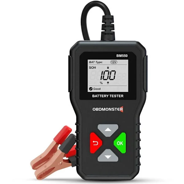 6V 12V 24V Battery Tester, 100-2000 CCA 2Ah-220Ah Vehicle Alternator Tester Digital Battery Analyzer for Car/Truck/Motorcycle/ATV/SUV/Boat/Yacht