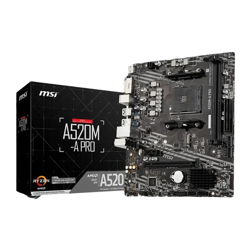 AliExpress - Nouvelle carte mère MSI A520M-A PRO, socket AM4, 2x DDR4 64 Go, M.2, Micro-ATX, compatible Ryzen 5700X, 5600G, 5300G, 4500, 3500, 3900.