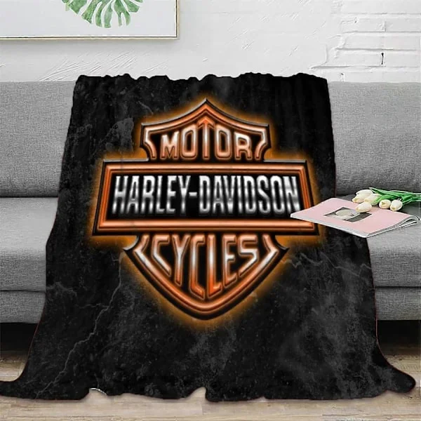 Stor Filt för Hemmet 3D Harley Davidson Tema Flanell Fleece Pläd Höst/Vinter Filtar Supermjuk Pläd Varm Mysig Plysch Filt AZ[HK]