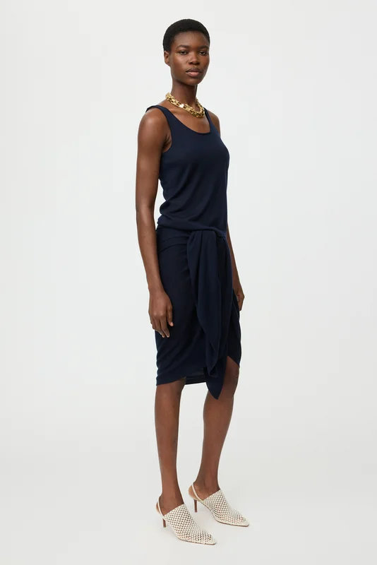 Soft Goat - Featherlight singlet - Kashmirtröja dam - XS - Navy