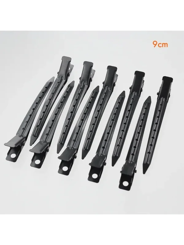 AliExpress - 10 Stück schwarze Entenschnabel-Clips, goldene Einzelzinken-Alligator-Haarspangen, Entenschnabel-Sektionierclips, Metall-Alligator-Clips 