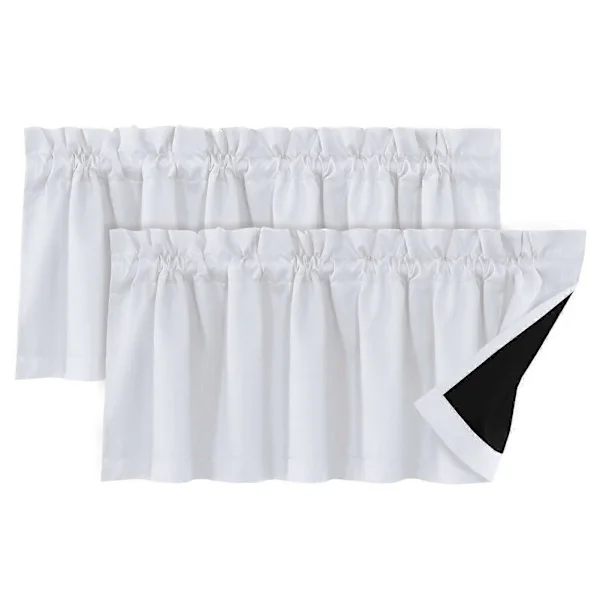 2 stk. Gardiner Kappa Lystett Moderne Elegant Ensfarget Svart Belegg Stue Soverom Vindusdekor Hjemmeinnredning KAESI