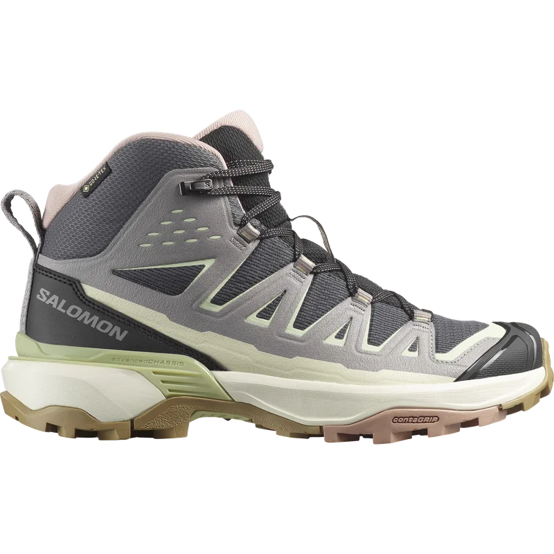 Salomon - Women's Hiking & Backpacking Shoes X Ultra 360 Edge Mid GTX W - Nine Iron / Gull - 5