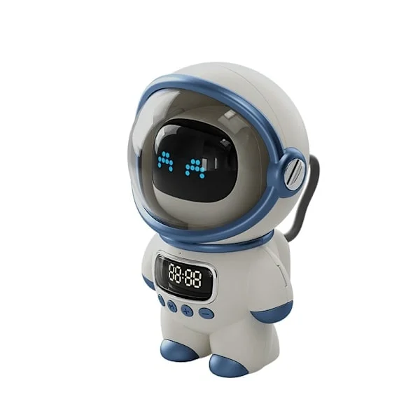 Astronaut Clock, Night Light Alarm Clock Smart AI Voice Speaker Clock Astronaut Speaker Alarm Clock Simple Astronaut Clock White White