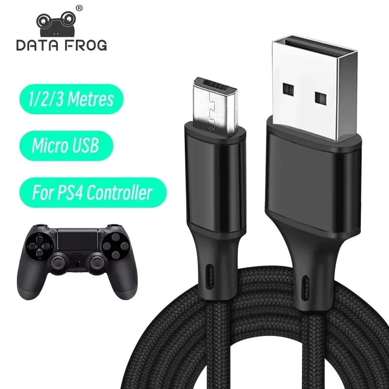 AliExpress - DATA FROG 1M 2M 3M Ladedatenkabel für PS4 Controller USB Ladegerät Kabel für PS4 Gampad Joystick Spielzubehör