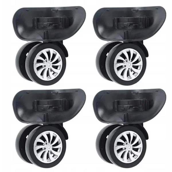 Transporthjul – Kuffert Hjul – Universelle Bagage Trolley Hjul – Erstatningshjul til Kufferter – Sæt med 4 Metal-Kernehjul – 360° Drejelige, Støjsvage