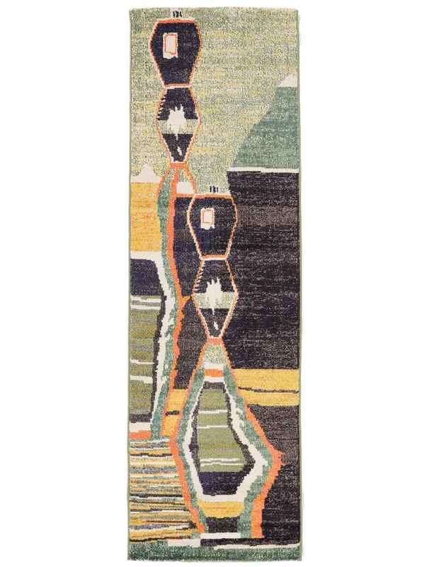 Nouri 80X250 Small Green Runner Rug