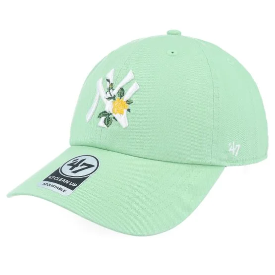 47 Brand - MLB Grün Unconstructed Cap - New York Yankees MLB 47 Clean Up Cap Hemlock Dad Cap @ Hatstore