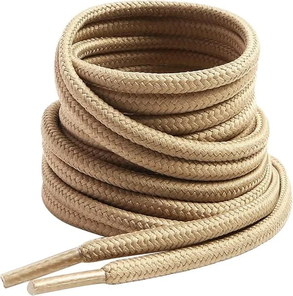 2 par Khaki runde snørebånd, 120 cm runde arbejdssko snørebånd, slidstærke vandresko snørebånd, vandring/sikkerhedssko snørebånd, velegnet til kvinder