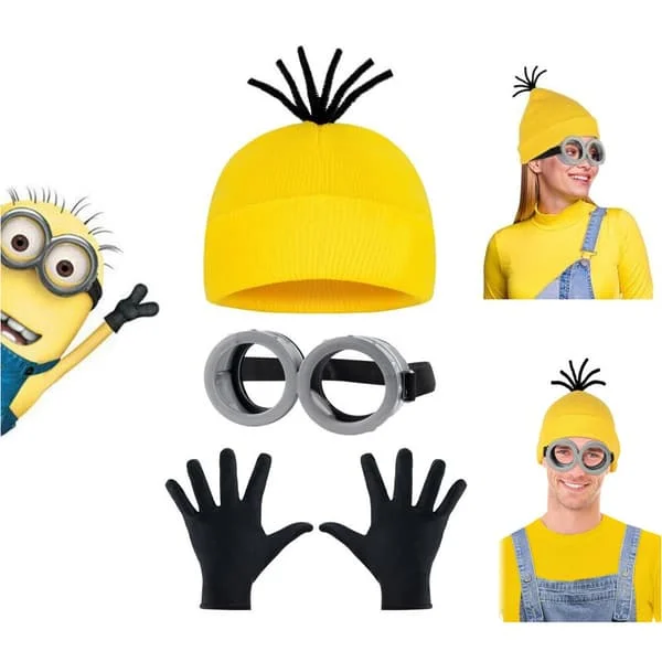 [LD] Halloween-asu Pipo Minion-lasit Käsineet Naamiaisasu Itse ilkimys Cosplay-tarvikkeet Aikuisille