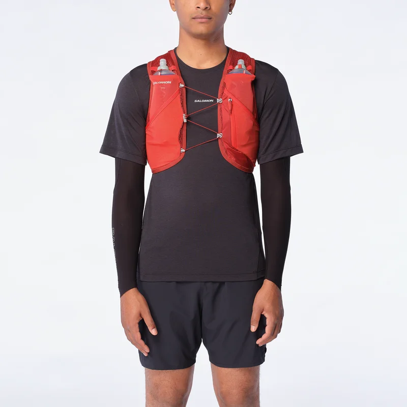 Salomon - Plecaki biegowe Active Skin 8 Set - RED Dahlia / High Risk RED