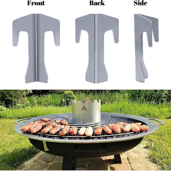 Brannplate-avstandsstykke, universell grill-avstandsstykke i rustfritt stål, avstandsholder for grillring, brannskåler, grill-tønnetilbehør [dB}