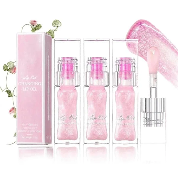 Magic Color Changing Lip Oil V2 - Heat-Changing Moisturizing Color Changing Lip Oil - 3 pcs