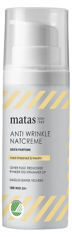 3 for 2 - Matas Striber Anti Wrinkle Natcreme til Tør Hud Uden Parfume 50 ml, Hudpleje, Ansigtspleje, Natcreme