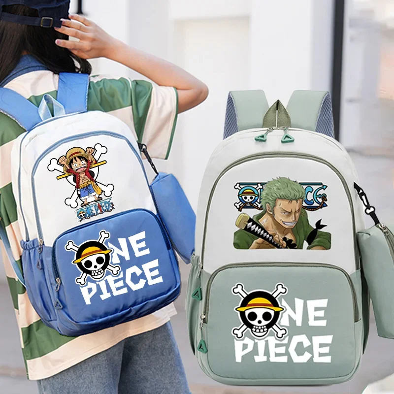 AliExpress - Sac à dos One Piece pour étudiants, grande capacité, sac pour ordinateur portable avec étui à crayons, sac d'école pour garçons et filles
