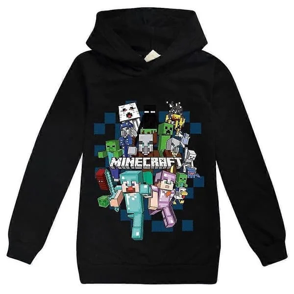 Minecraft Barn Hoodie för Barn - Casual Långärmad Huvtröja