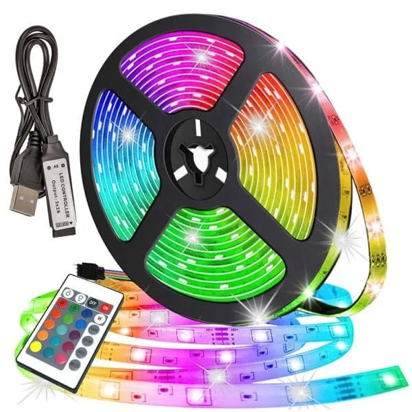 3m LED-list med RGB / Ljuslist / LED-strip - USB flerfärgad