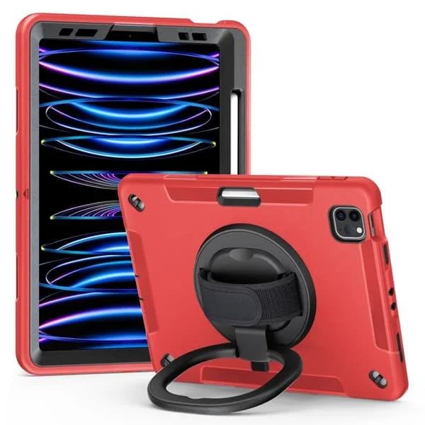 iPad Pro 11" & Air 11"/10.9" Case with Stand and Screen Protector - Red