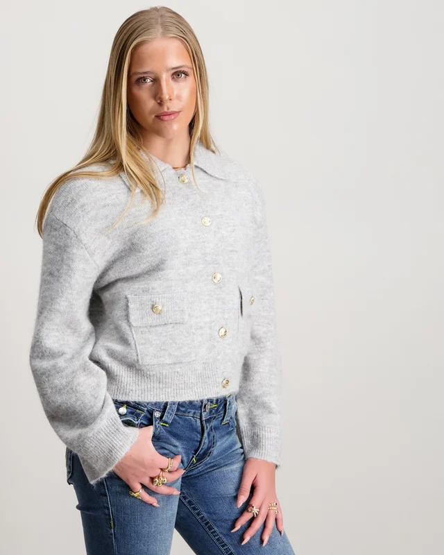 Gina Tricot Young Y loose cardigan Grau Pullover Mädchen - Kids Brand Store