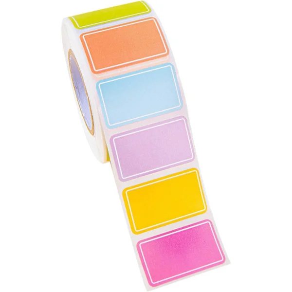 Colored Stickers, Colorful Labels | 500 Removable Rectangular Labels - Removable Rectangular Stickers, Self-Adhesive Labels