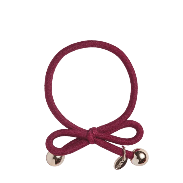 IA BON Hair Tie with Gold Bead - Burgundy Accessoarer & tillbehör Dam Röd ONESIZE