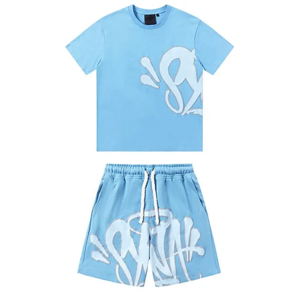 Syna World Herr Tracksuit Sportset 2-pack T-shirt Shorts Casual Toppar Byxor Trendiga Tracksuits E E