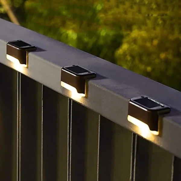 [KK] 【jia】16-pack Solar LED-lampor - Utomhus vattentäta lampor kompatibla med trappor, staket, trädgård, uteplats, gångväg, varmvit