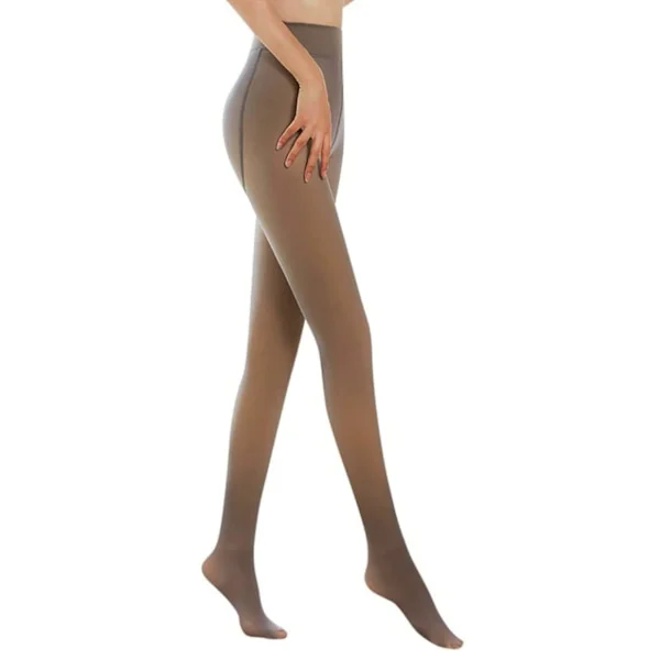 Vintertights för kvinnor Vinter Varma Tights Fleece Fodrade Leggings Fake Genomskinliga Tjocka Sheer Tights Hög Midja Termiska Tights