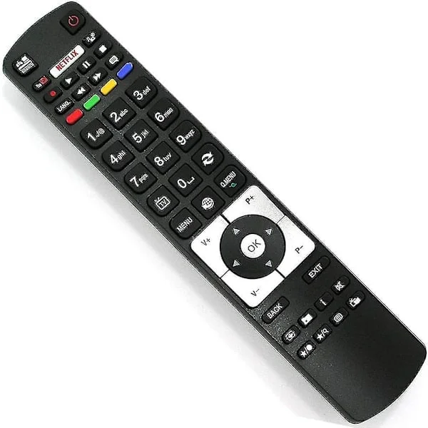 Ny ersättningsfjärrkontroll för Hitachi TV-fjärrkontroll Rc5118 med Netflix Youtube för alla Hitachi Telefunken TV - Ingen installation krävs