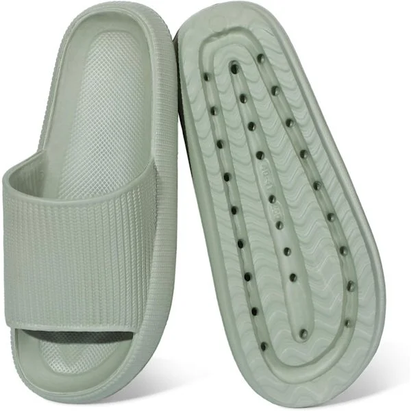 Cloud Sliders Dam Herr, Halkfria Tofflor Dam Sommar, Mjuka Flip Flop Pillow Sliders, Platform Pool Sliders Duschskor för Inomhusbruk