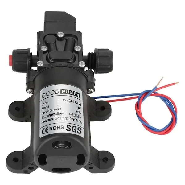 12V Vattenpump, 12 Volt Vattenpump, DC 12V 6A 70W Elektrisk Vattenpump, Självsugande Vattenpump - Högt Tryck, 12V Pump