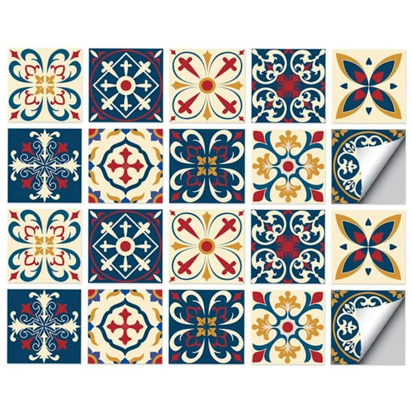 20 Wall Stickers - Tile Decor, Removable Self-Adhesive PVC - for Bathroom, Kitchen - 20*20 cm
