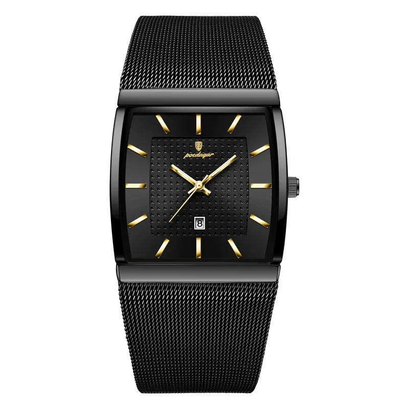 AliExpress - POEDAGAR Top luxe hommes montre-bracelet étanche lumineux en acier inoxydable maille Date homme montre mode affaires Quartz hommes 
