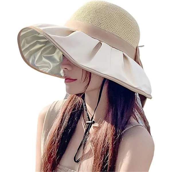 Women's Summer Hat with Wide Brim, Soft Sun Hat, Foldable, UV Protection, Suitable for Outdoor, Beach, Travel, and Picnic
