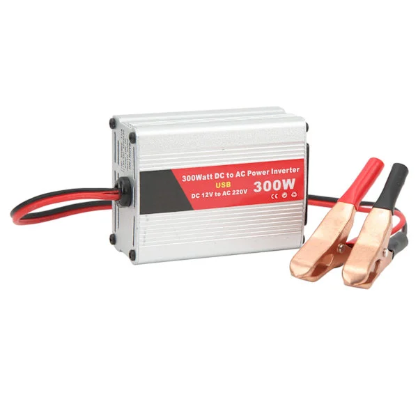 300W Pure Sine Wave Power Inverter DC 12V to 220V AC Car Charger Adapter for Laptop Phone Lights Battery Clip