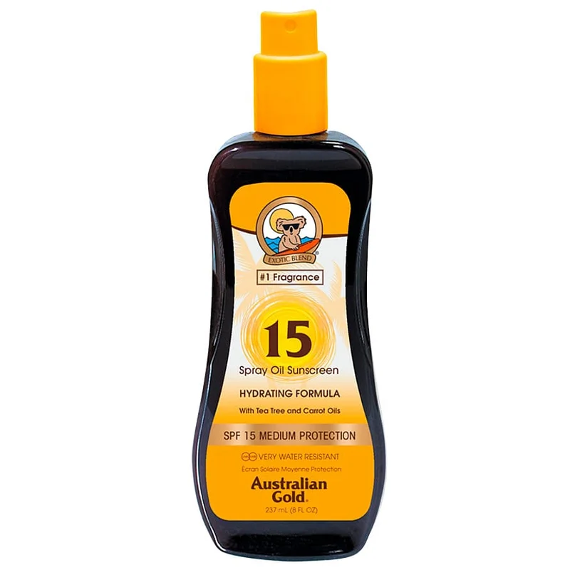 Spar 25% • Køb 2, Australian Gold Carrot Oil Spray SPF 15 237 ml, Hudpleje, Solcreme, Solcreme Til Ansigtet