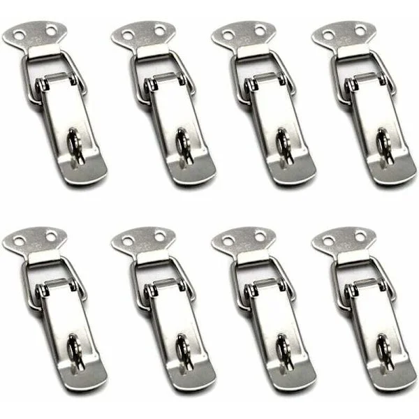 Stykker Håndtag Lås Fjederlukning Rustfrit Stål Vippelås til Værktøjskasse, Skuffe, Skab og Kiste - Sølv