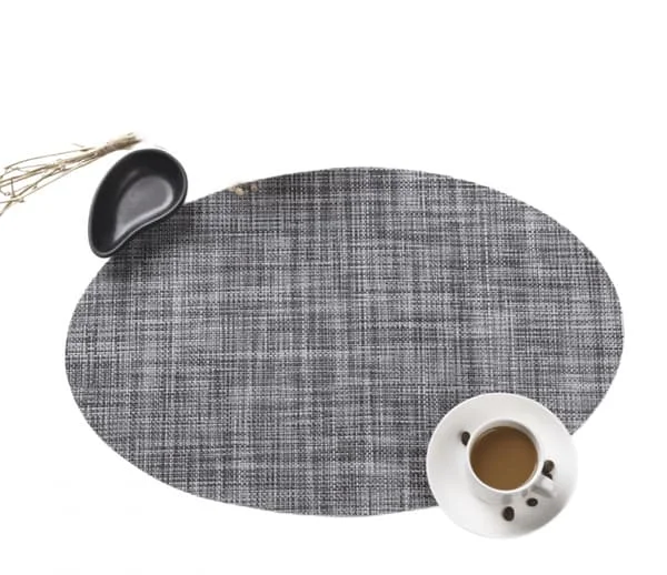 Brikkesett med 4 Varmebestandige, kryssvevde sklisikre isolasjonsmatter for kjøkken spisebord, oval, 18" x 12"