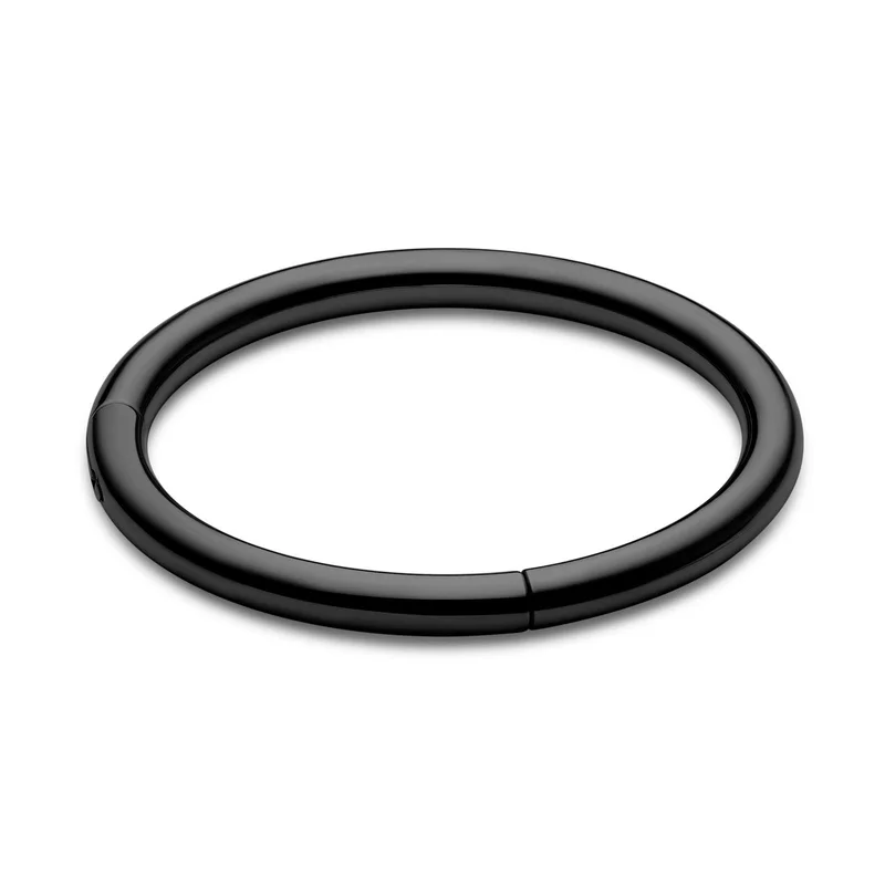 Piercing aro de titanio negro de 9 mm para hombres - Joyas para piercing en el labio