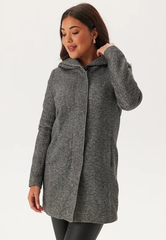 ONLY - Onlsedona Light Coat - Dark grey/Melange