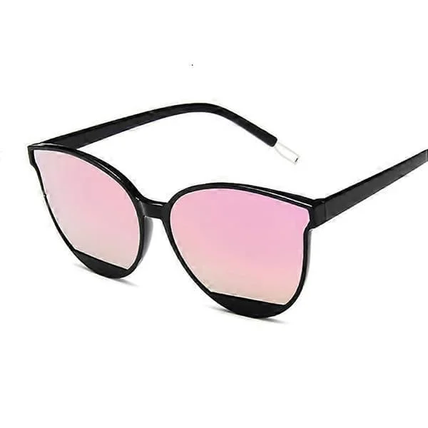 Retro Speilsolbriller Dame Vintage Cat Eye Svarte Solbriller (FMY)
